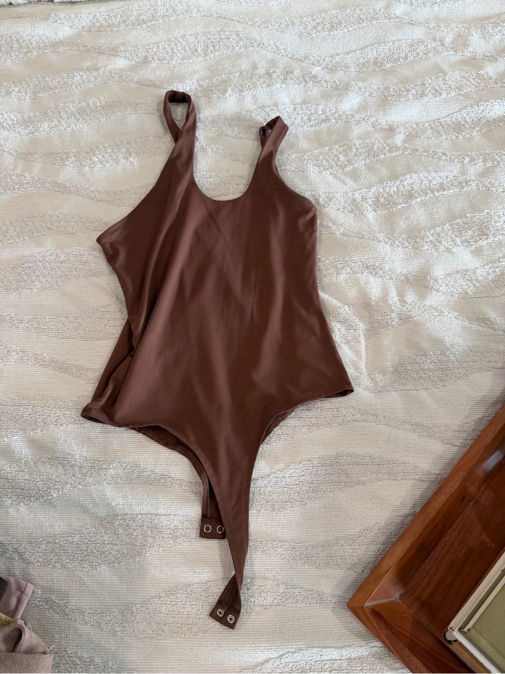 Brown One-Piece Snap Bodysuit